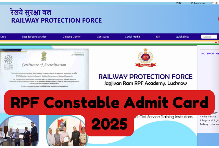 RPF Constable Admit Card 2025