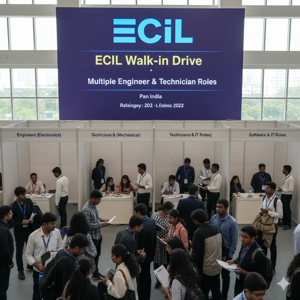 Walk-in Drive | ECIL | Multiple Engineer & Technician Roles | ITI, Diploma, BE