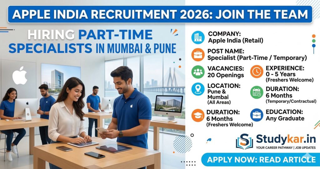 Apple India is Hiring Part-Time Sales Specialist in Mumbai & Pune